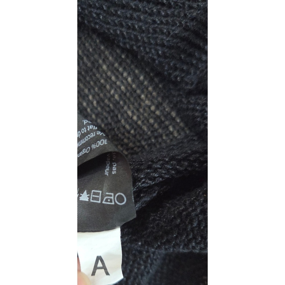 Eileen Fisher Knit Slub Bateau Neck Top Womens S Black Linen Cotton 3/4 Sleeves - Picture 3 of 9